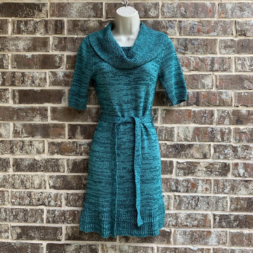 Mudd Cowl Neck Short Sleeves Knit Sweater Dress